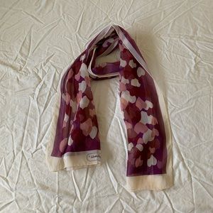 Salvatore Ferragamo Silk Hearts Scarf Pink Beige